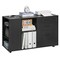 Black Wooden Rolling Office File Cabinet with Lockable Drawers and Adjustable Shelves Large Desktop Storage
